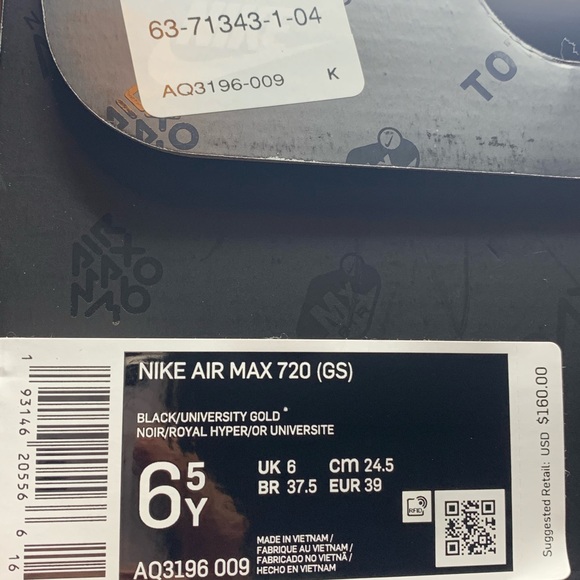 Nike Air Max 720 (GS) Youth 6.5/7-a Women 8/8.5 - Picture 7 of 8